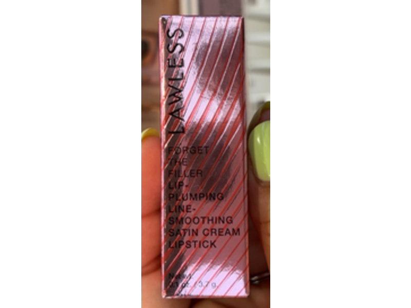 Lawless Forget The Filler Lip-Plumping Line-Smoothing Satin Cream Lipstick, Wedding Day, 0.1 oz/3.7 g