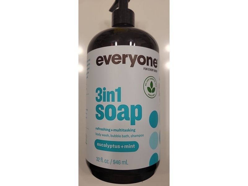 Everyone For Everybody Refreshing + Multitasking 3 In 1 Soap, Eucalyptus + Mint, 32 fl oz/946 mL
