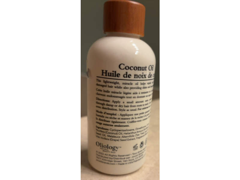 Oliology Nutrient-Rich Hair Oil, Coconut Oil, 4 fl oz/118 mL