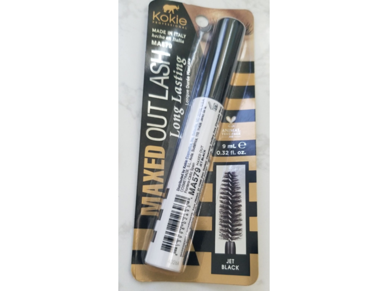 Kokie Professional Maxed Out Lash Mascara, Jet Black, 0.32 fl oz/9 mL