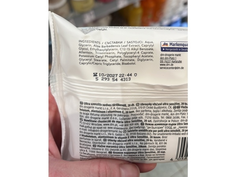 Dm Ebelin Ultra Sensitive Wash Cloths, 20 Count