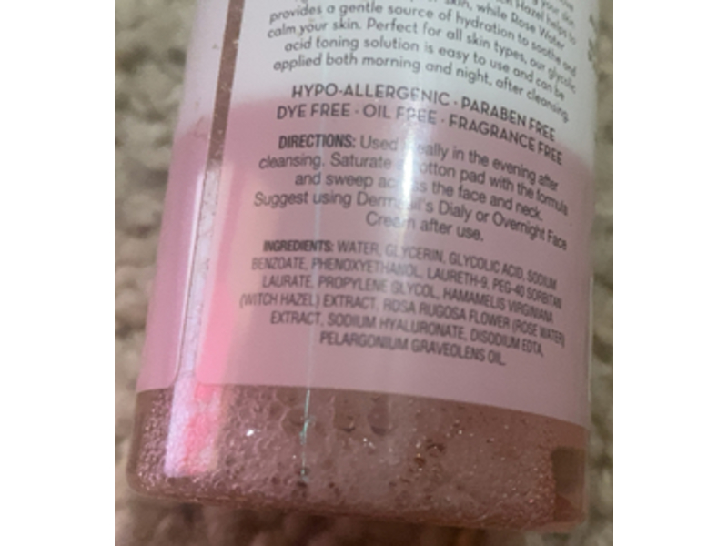 Dermasil Toning Solution, Glycolic Acid, Witch Hazel & Rose Water, 4 fl oz/118 mL