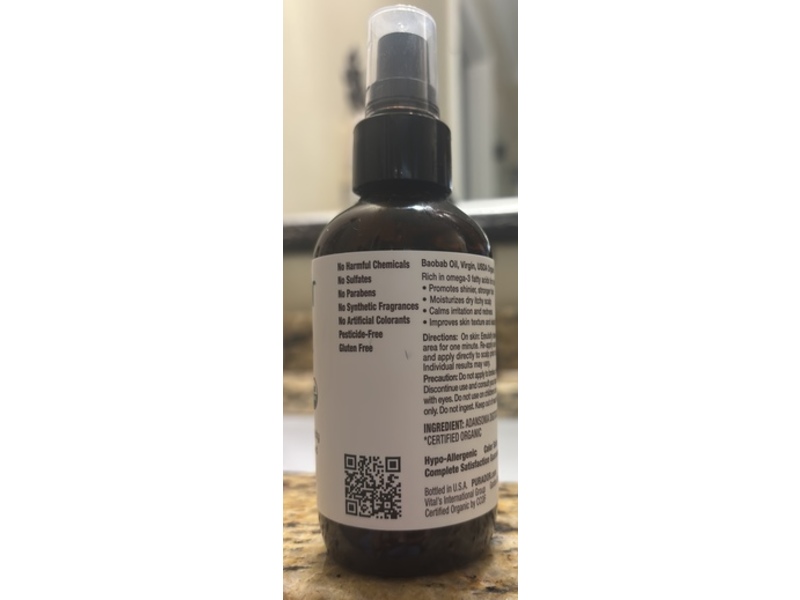 Pura D'or Organic Baobab Oil, 4 fl oz/118 mL