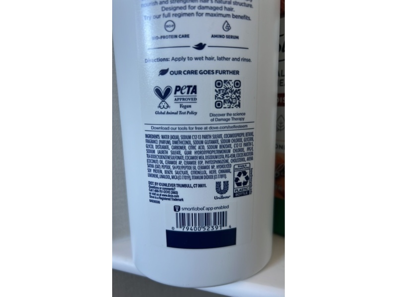 Dove Intensive Repair Shampoo, 33.8 fl oz/1L