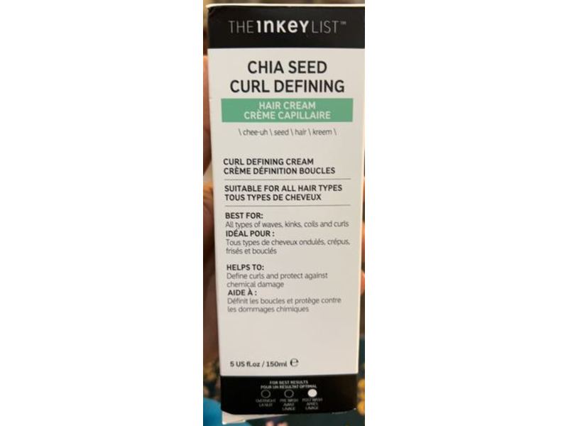 The Inkey List Chia Seed Curl Defining Cream, 5 fl oz/150 mL