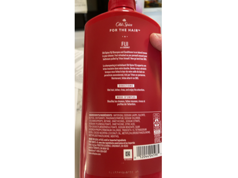 Old Spice Fiji 2 In 1 Shampoo & Conditioner, Coconut, 21.9 fl oz/650 mL