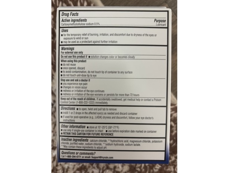 Rain Lubricating Eye Drops, 0.01 fl oz/0.4 mL, 30 Count