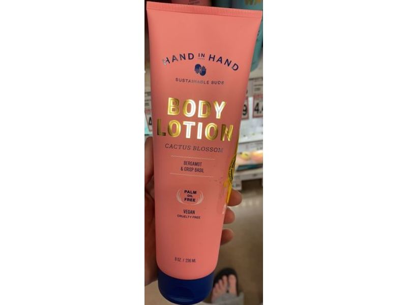 Hand In Hand Soap Cactus Blossom Body Lotion, Bergamot And Crisp Basil, 8 oz/236 ML