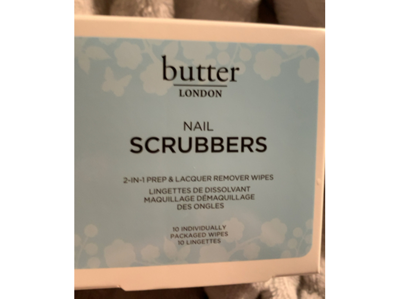 Butter London Nail Scrubbers 2-in-1 Prep & Lacquer Remover Wipes, 10 Count