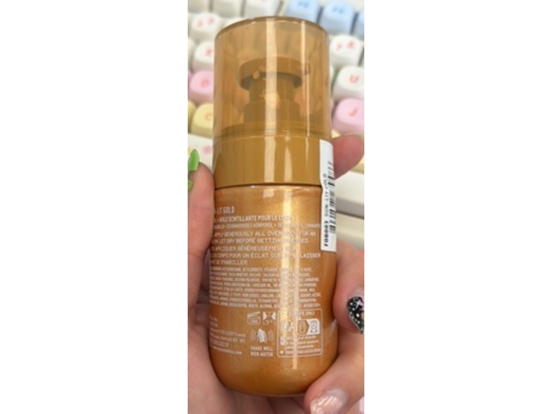 NYX Professional Makeup Fat Oil Body Oil, Coconut Cutie, F0B003 Sun-Lit Gold, 2.36 fl oz/70 mL