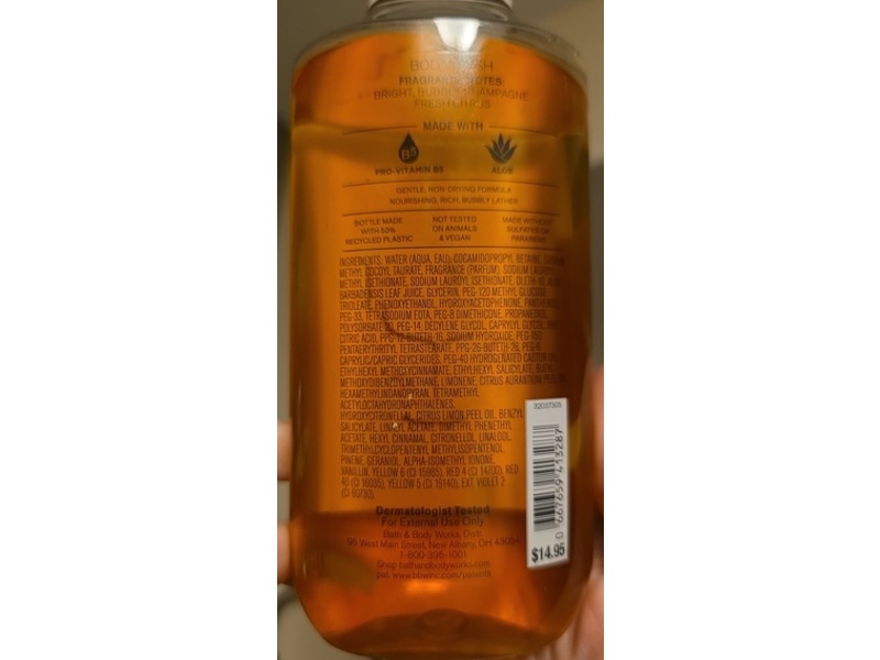 Bath & Body Works Body Wash, Sunshine Mimosa, 10 fl oz/295 mL