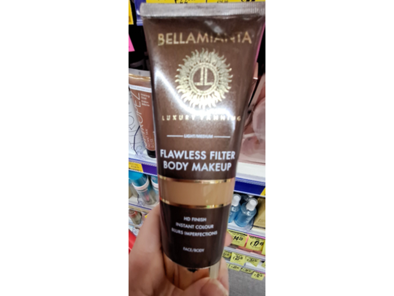 Bellamianta Flawless Filter Body Makeup, Luxury Tanning, Light Medium, 3.38 fl oz/100 mL