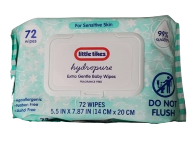 Little Tikes Hydropurre Extra Gentle Baby Wipes, Fragrance Free, 72 Count