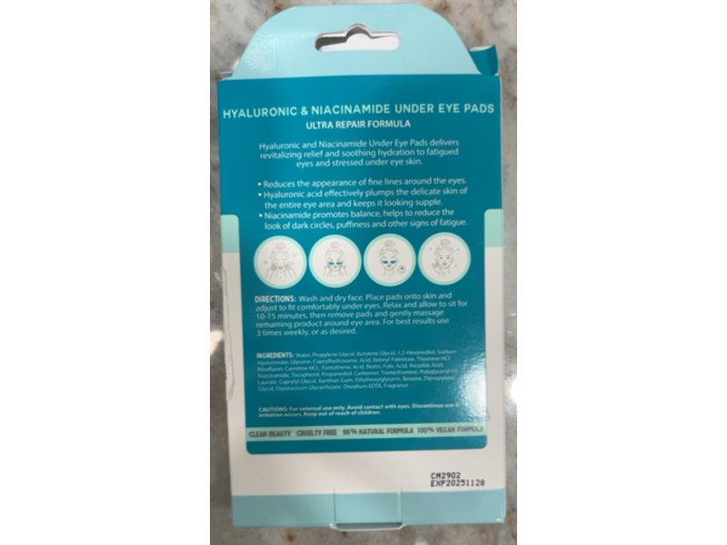 Repair Beauty Under Eye Patches, Hyaluronic Acid & Niacinamide, 0.85 oz/25 g, 5 Pairs