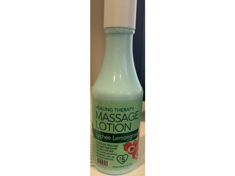 La Palm Healing Therapy Massage Lotion, Lychee Lemongrass, 3.3 fl oz