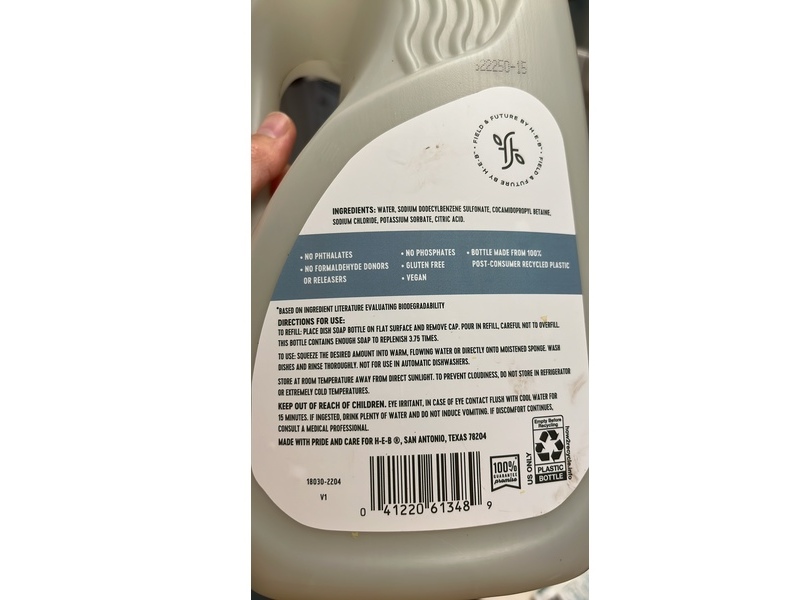 H-E-B Fieled & Future Dishwashing Liquid, 90 fl oz/2.66 L