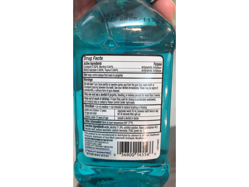 Top Care Antiseptic Mouthwash, Blue Mint, 8.5 fl oz/250 mL
