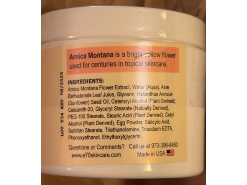 e70 Intensive Healing Arnica Cream, 4.0 fl oz