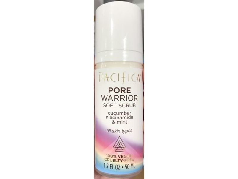 Pacifica Pore Warrior Soft Scrub, Cucumber, Niacinamide & Mint, 1.7 fl oz/50 mL