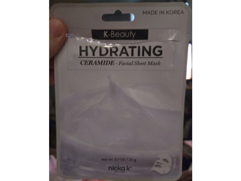 Nicka K New York Hydrating Ceramide Facial Sheet Mask, 0.7 oz/20 g