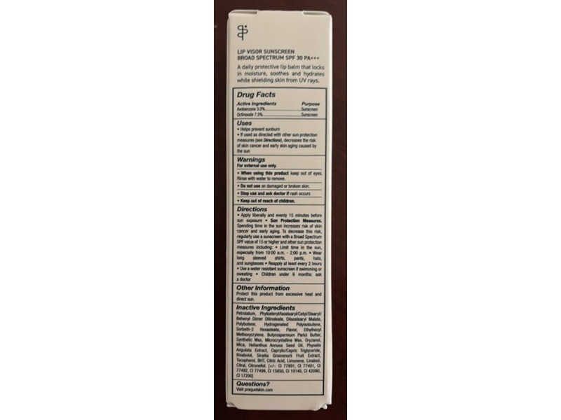 Prequel Lip Visor Sunscreen, Clear, SPF 30, PA+++, 0.34 fl oz/10 mL, Pack Of 2