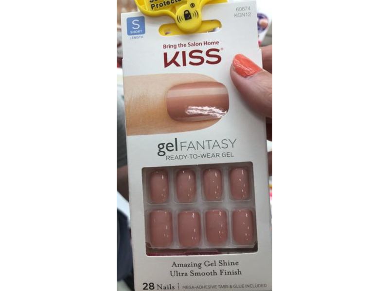 Kiss Nails Gel Fantasy Ready To Wear Gel & Adhesive Tabs, KGN12, 28 Count