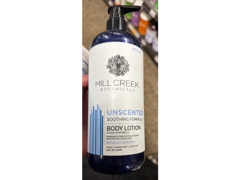 Mill Creek Botanicals Body Lotion, Unscented, 14 fl oz/414 mL