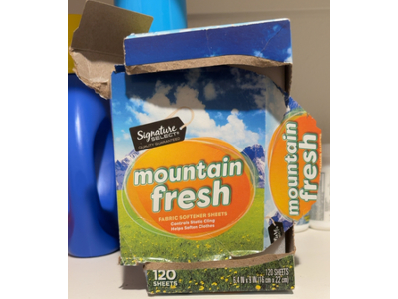 Signature Select Mountain Fresh Fabric Softener Sheets, 120 Count