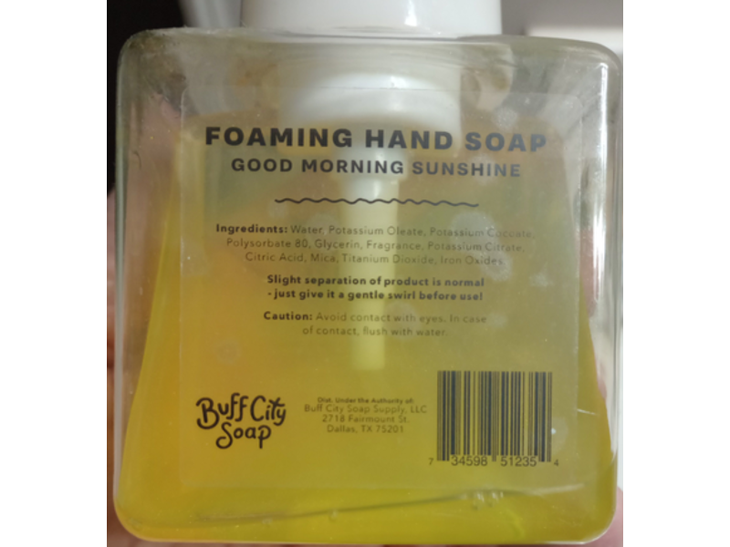 Buff City Soap Foaming Hand Soap, Good Morning Sunshine, 8.5 fl oz/251 mL