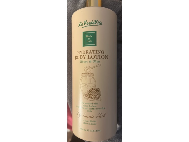La Verde Vita Hydrating Body Lotion, Honey & Shea, 33.81 fl oz/1000 mL