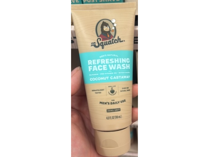 Dr. Squatch Refreshing Face Wash, Coconut Castaway, 4 fl oz/118 mL