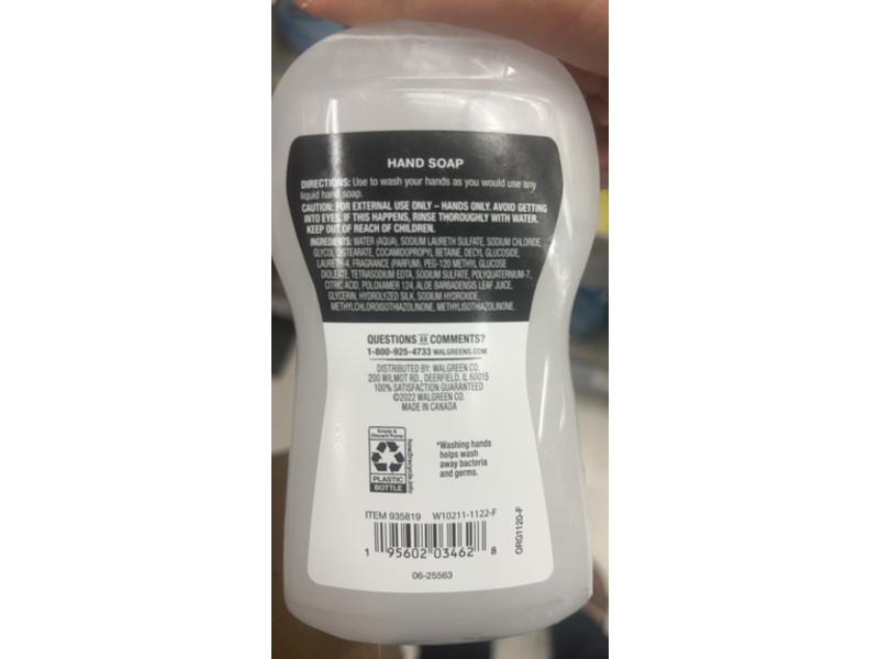 Walgreens Hand Soap, Moisturizers & Aloe, 11.25 fl oz/332 mL