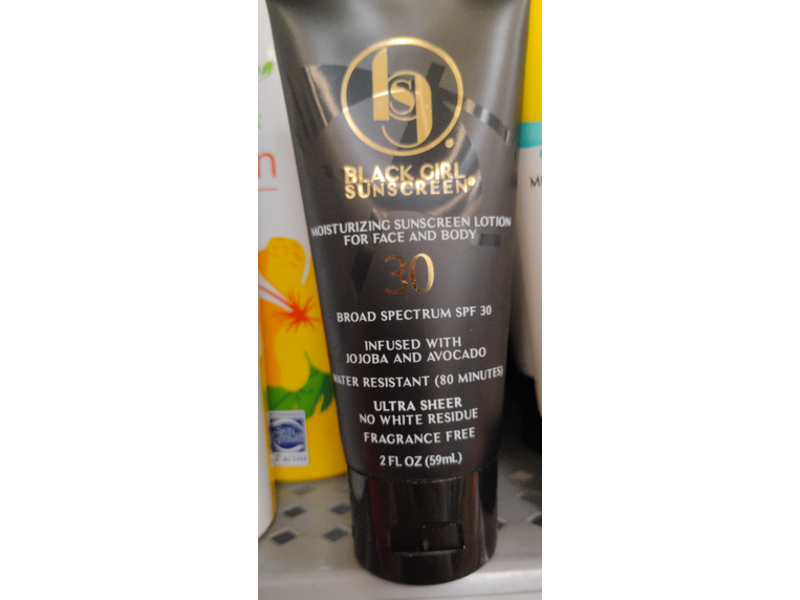 Black Girl Sunscreen Ultra Sheer Moisturizing Sunscreen Lotion, Jojoba & Avocado, SPF 30, 2 fl oz/59 mL