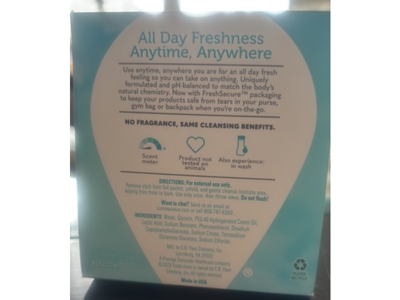 Summer's Eve Daily Gentle Cloths, Fragrance Free, 12 Count