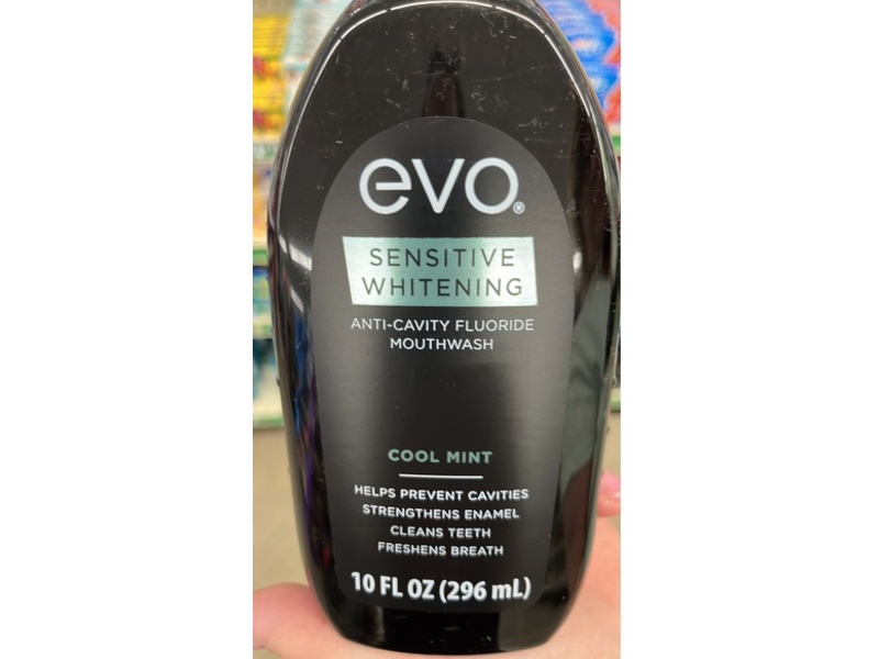 EVO Sensitive Whitening Anti-Cavity Fluoride Mouthwash, Cool Mint, 10 fl oz/296 mL
