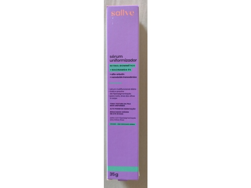 Sallve Uniforming Serum, Niacinamida 5%, 35 g