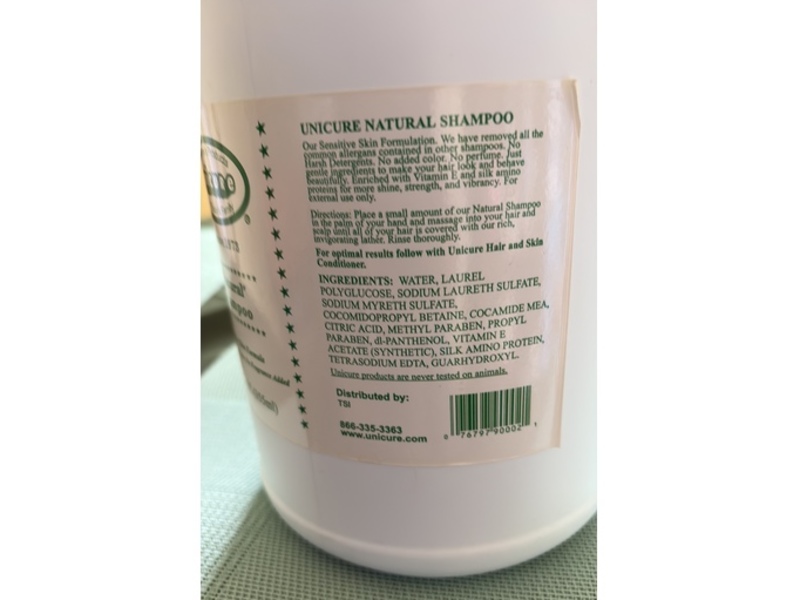Unicure Natural Shampoo, 12 fl oz/355 mL
