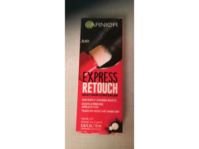 Garnier Express Retouch Gray Hair Concealer, Black, 0.34 fl oz/10 mL