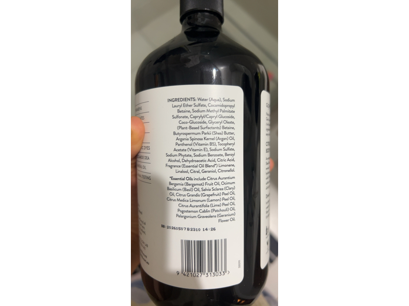 Glow Lab Body Wash, Citrus and Bergamot, 400 mL