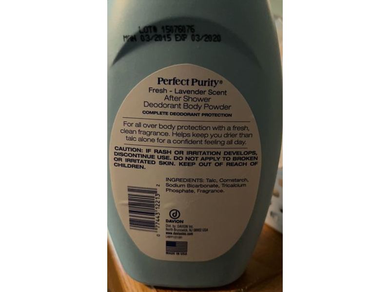 Perfect Purity After Shower Deodorant, Lavender Scent, 13 oz/369 g