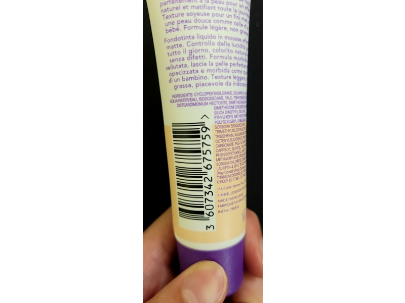 Rimmel Stay Matte Foundation, 081 Fair Ivory, 1 fl oz/30 mL