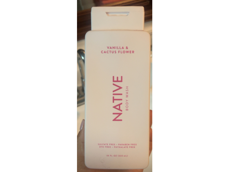 Native Body Wash, Vanilla & Cactus Flower, 18 fl oz/532 mL