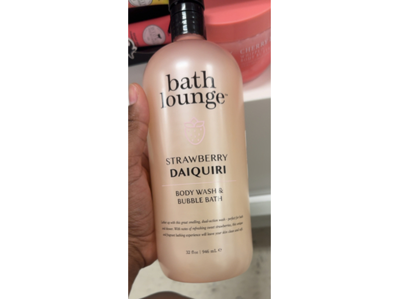 Bath Lounge Body Wash & Bubble Bath, Strawberry, 32 fl oz/946 mL