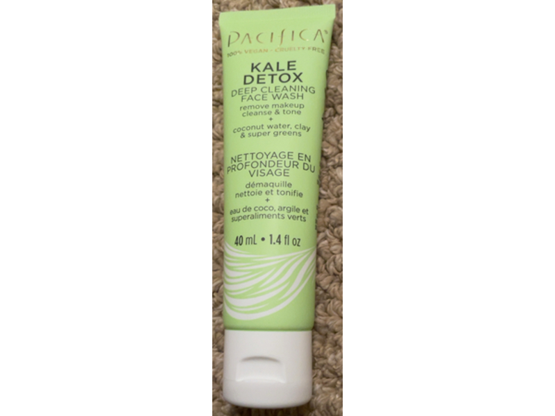 Pacifica Kale Detox Deep Cleaning Face Wash, Coconut Water+ Clay & Super Greens, 1.4 fl oz/40 mL