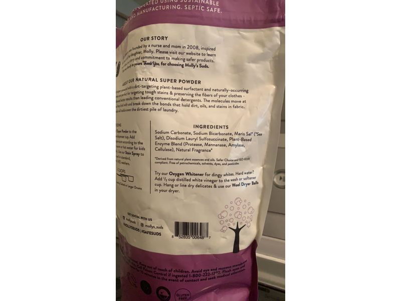 Molly's Suds Super Powder Laundry Detergent, Lavender, 60 Loads, 60 oz