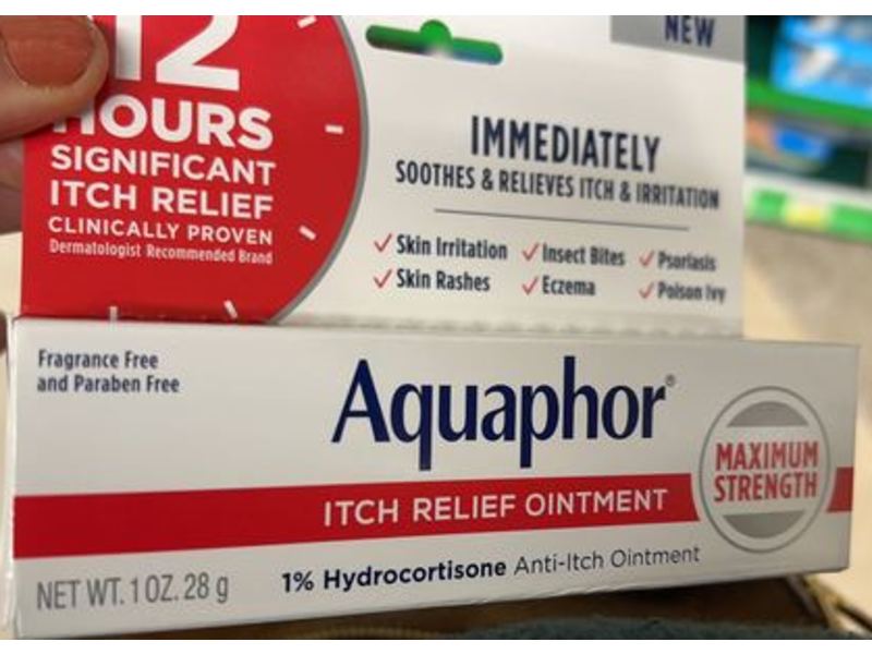 Aquaphor Itch Relief Ointment, Maximum Strength, Fragrance Free, 1 oz/0.28 g