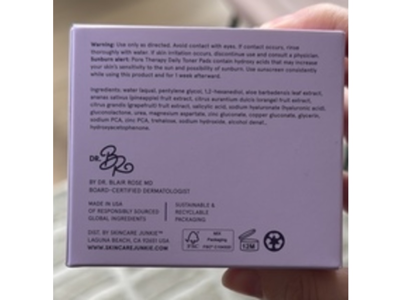 Skincare Junkie Pore Therapy Toner Pads, Count 50