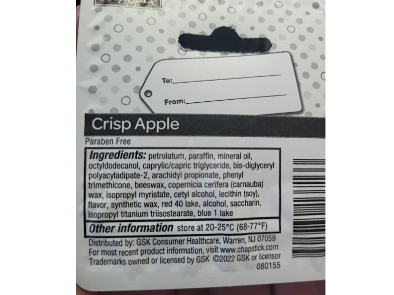 Chapstick Lip Balm, Crisp Apple, 0.15 oz/4 g