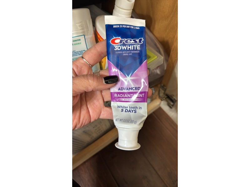 Crest 3d White Advanced Teeth Whitening Toothpaste, Radiant Mint, 3.3 oz/93 g, Pack Of 3
