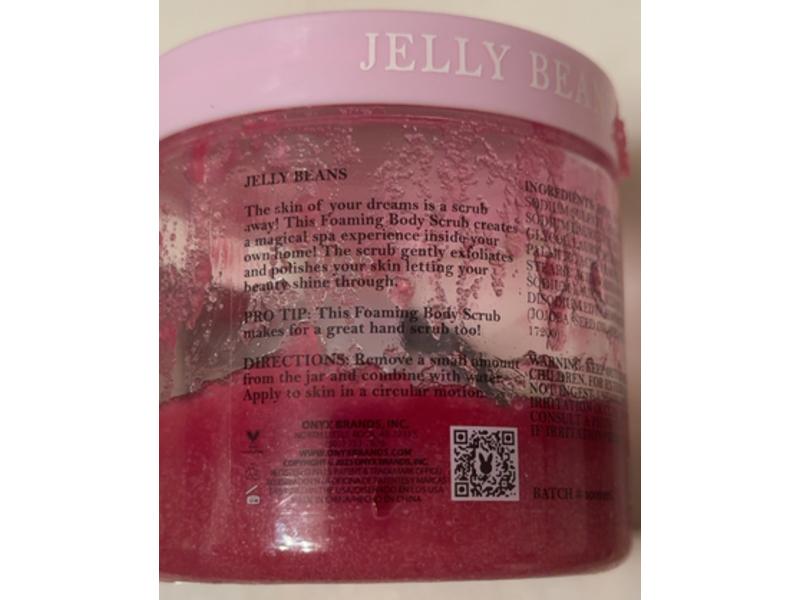Onyx Bathhouse Foaming Bath Scrub, Jelly Beans + Jojoba Oil, 21.16 oz/599 g